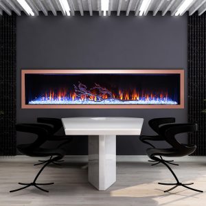 Ampere Heat – ArcFlame Series Invisible Venting Built In Linear Fireplaces