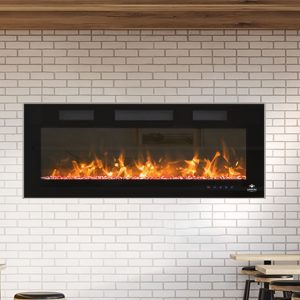 Ampere Heat – 42"  Sottile Ultra Slim Recess Built In Linear Fireplaces - SS42FV3FBL