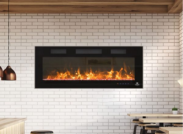 Ampere Heat – 42"  Sottile Ultra Slim Recess Built In Linear Fireplaces - SS42FV3FBL