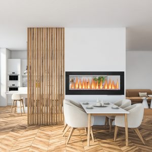 Ampere Heat –Astro Series See Through Front View Built In Linear Fireplaces